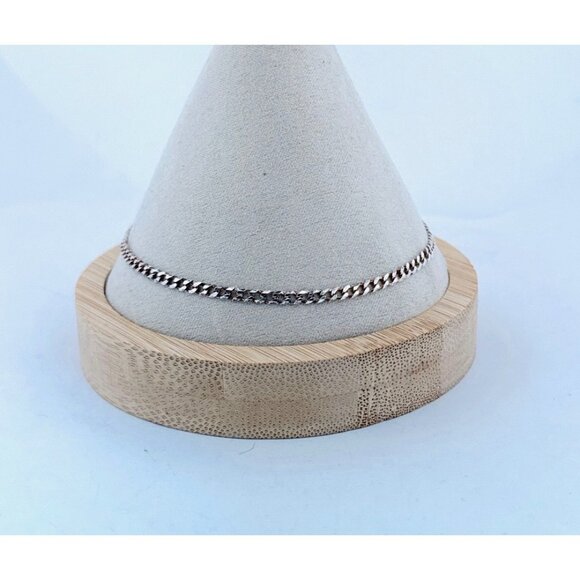 Designer Jewelry - 925 Sterling Silver 9" Italian Curb Chain Bracelet | Estate Jewelry PLUX Mark